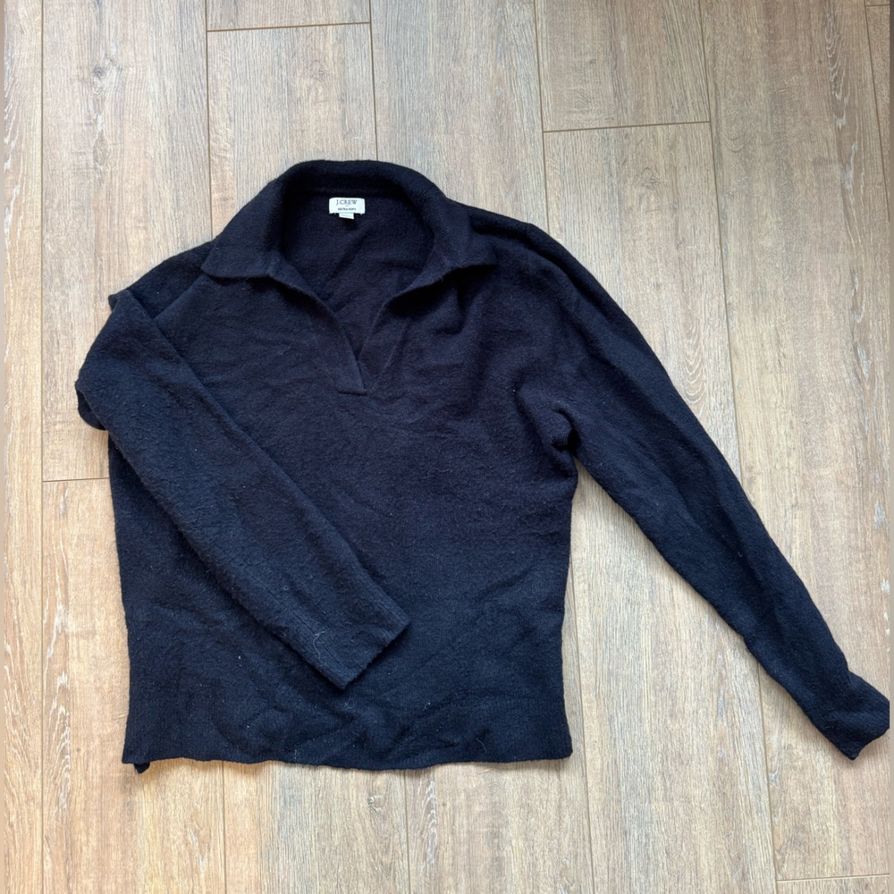 J. Crew Black Long Sleeve Collared Sweater